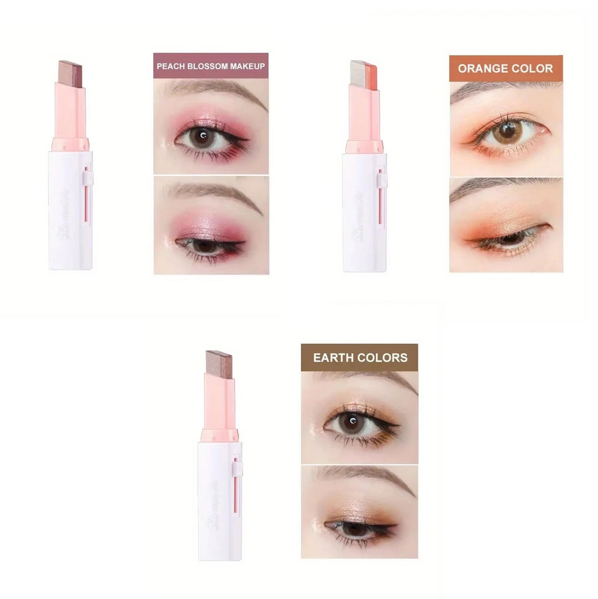 Two-Tone Gradient Eyeshadow Stick | Long-Lasting 3D Natural Eye Makeup
