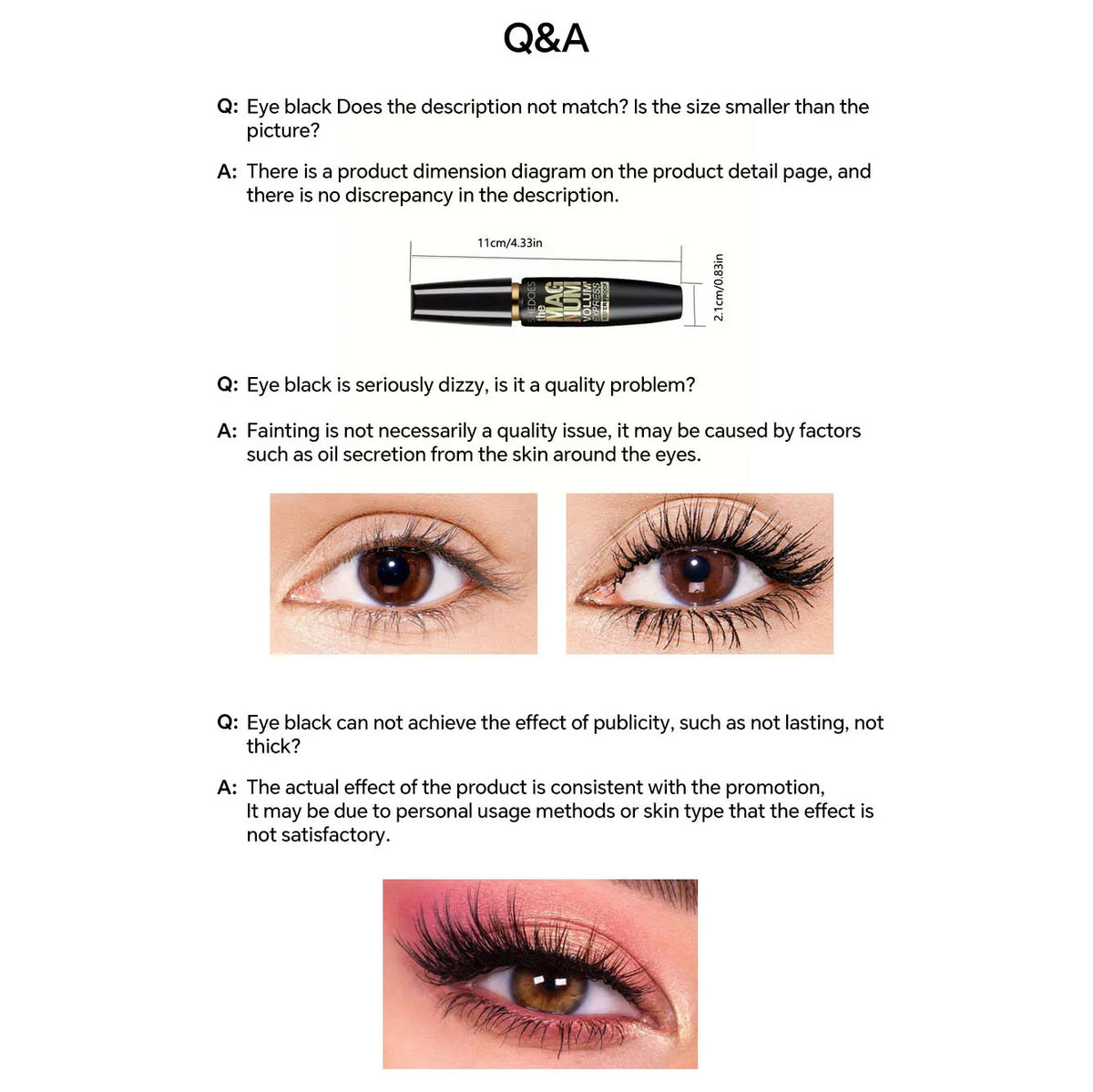 4D Black Mascara Thickening Waterproof