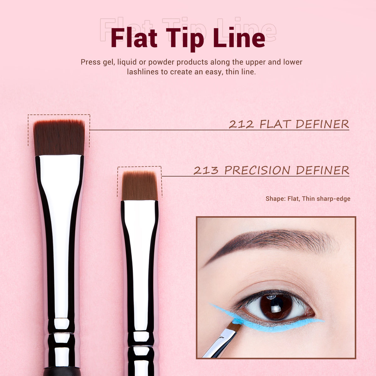 Jessup 11-Piece Precision Eyeliner Brush Set