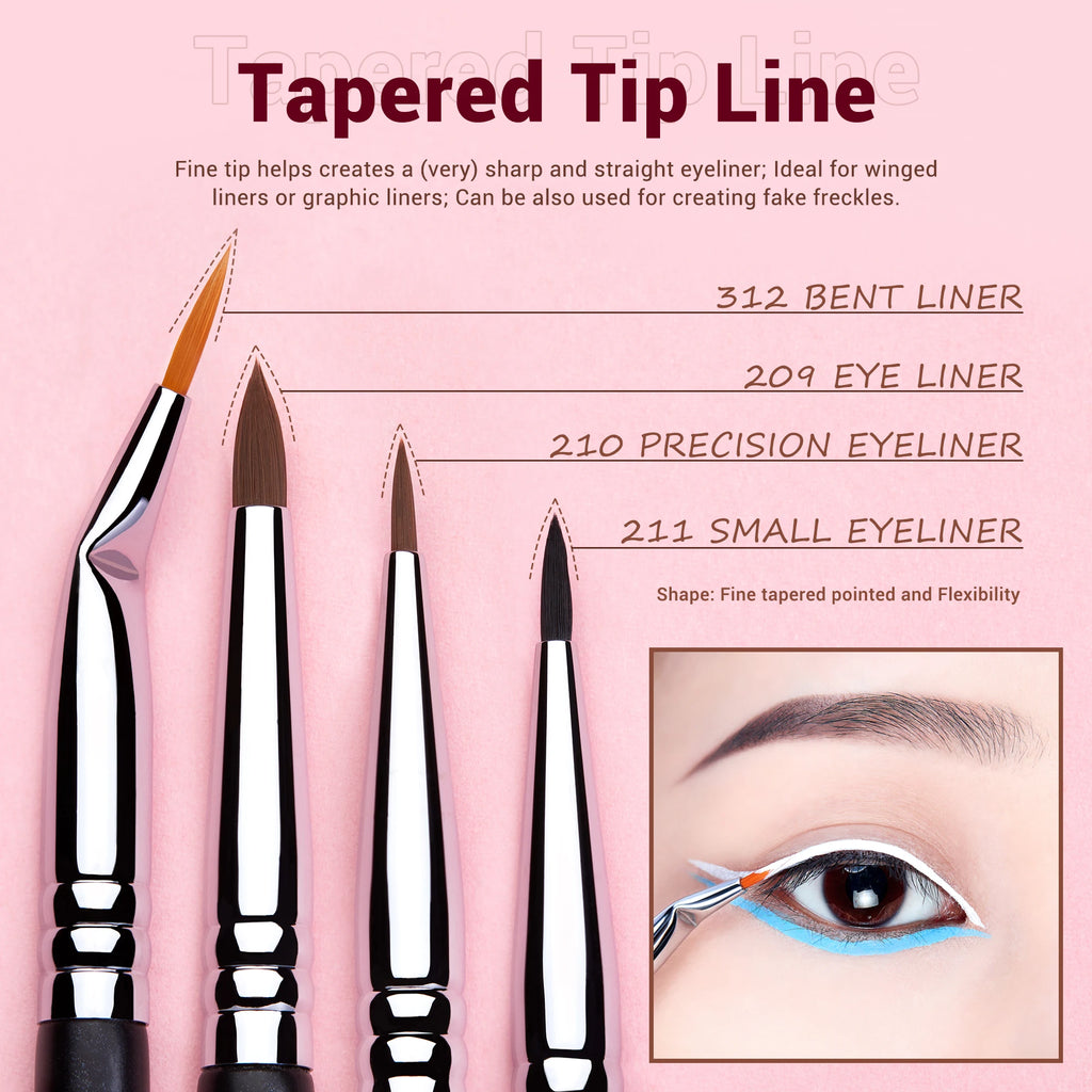 Jessup 11-Piece Precision Eyeliner Brush Set